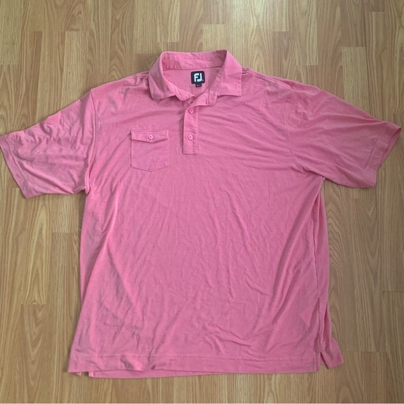 Footjoy Golf Shirt Polo Pink 2XL Pocketed - Picture 2 of 7